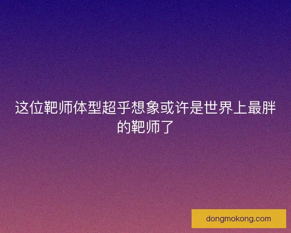 这位靶师体型超乎想象或许是世界上最胖的靶师了